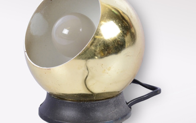 A brass and metal wall lamp, 20th century.