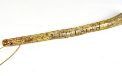 A carved Irish shillelagh with traces of original painted...