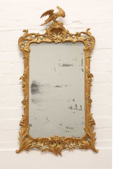 A carved giltwood pier mirror