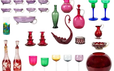 A collection of coloured glass.