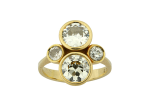A diamond dress ring Centred by four old...