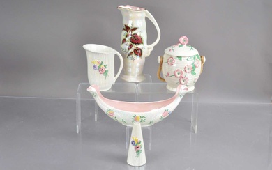 A group of Maling cream and lustre glazed Art Deco period items