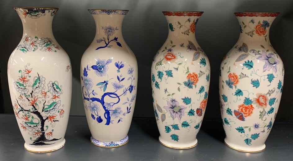 A pair of Royal Grafton porcelain vases together with two further Royal Grafton vases, H. 30cm.