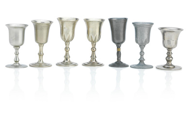 A pair of unusual Scottish white metal travelling communion cups...