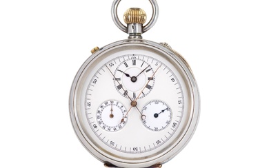 A rare pocket watch with split seconds chronograph and regulator...