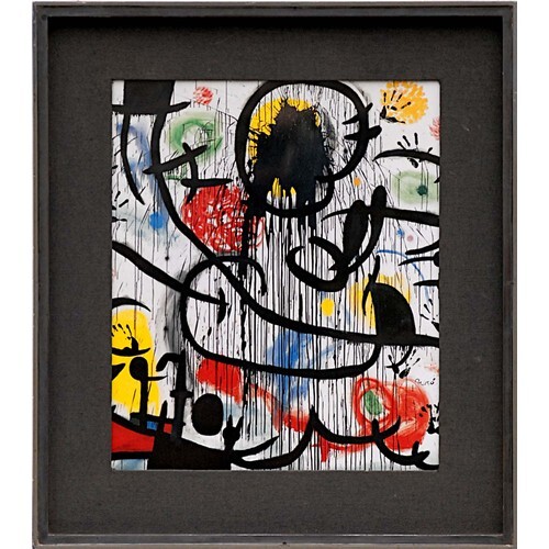 After JOAN MIRO 'Abstract in Colours', quadrichrome, 60cm x ...