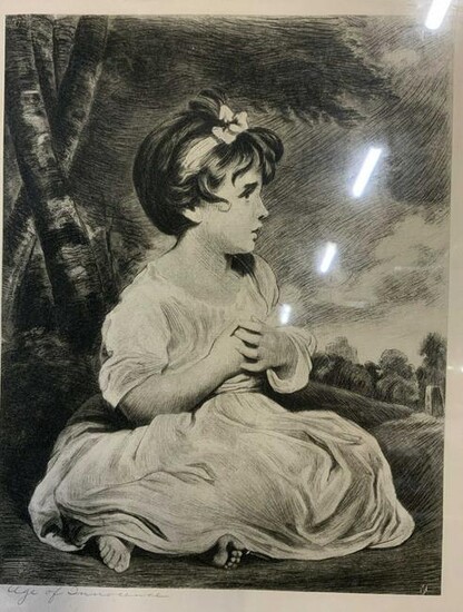 Age of Innocence Young Girl Etching