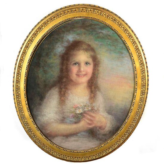 American School "Portrait of a child" pastel