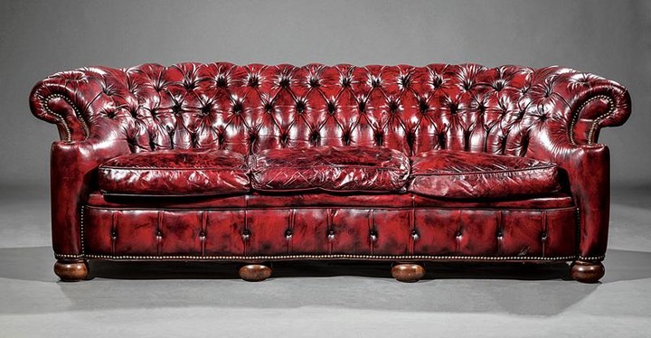 American Tufted Leather Chesterfield Sofa