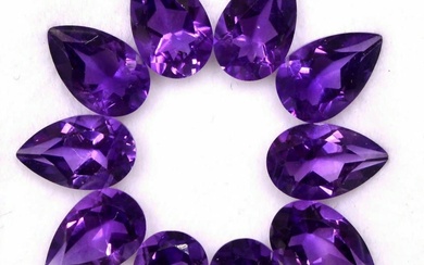 Amethyst 8x6 MM Pear Faceted Cut 50 Pieces