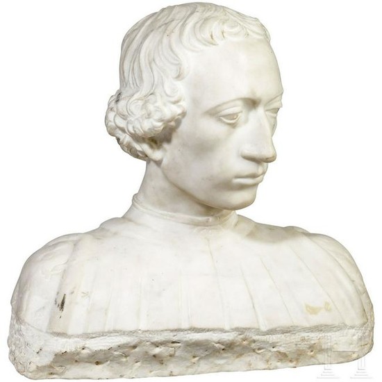 An Italian bust of a young man, in the style of the