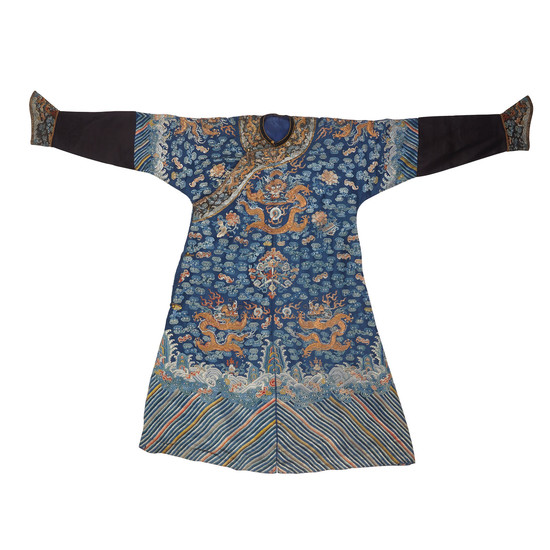 An embroidered silk gauze court robe