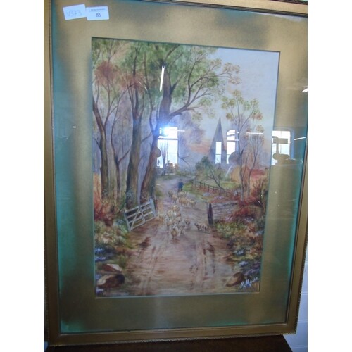 An original framed water colour by the artist M. Moore signe...