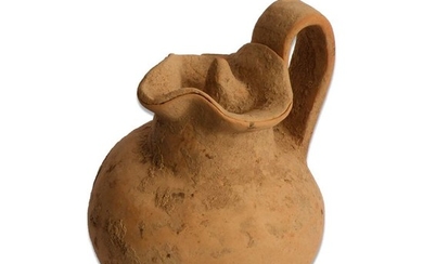 Ancient Greek Terracotta Daunian tre-foil pitcher with lid - 100×80×0 mm - (1)