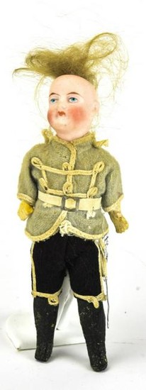 Antique Bisque Solider Doll w Original Clothing