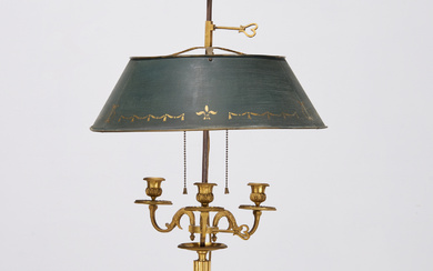 Antique Louis XVI style bronze bouillotte lamp