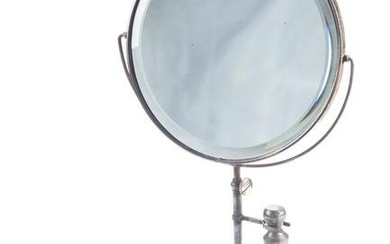 Antique silver Shaving Stand marked "Apollo Silver Co., SN 2450", circa 1920s, adjustable mirror