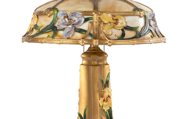 Art Nouveau Iris Panel Lamp
