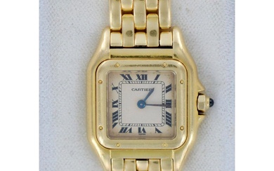 Authentic Cartier Panther 18k Gold Watch Ladies Square Dial