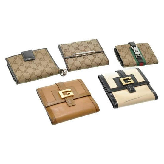 Authentic Gucci Gg Canvas Wallet Patent Leather 5Set