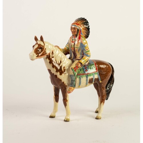 BESWICK POTTERY FIGURE, ‘NORTH AMERICAN INDIAN CHIEF ON HORS...