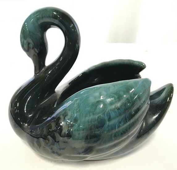 BLUE MOUNTAIN Pottery Porcelain Swan Vessel