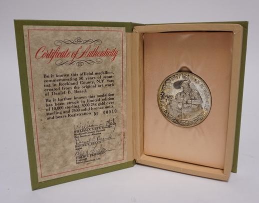 VINTAGE BOY SCOUTS STERLING SILVER 50TH YR MEDALLION