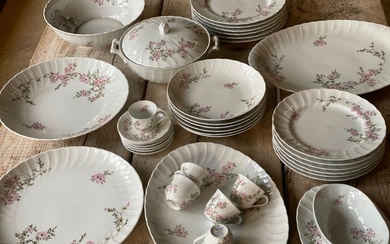 Bernardaud & Co. Limoges - Dinner set for 6 (37) - floreale - collezione “Amandine” - Porcelain