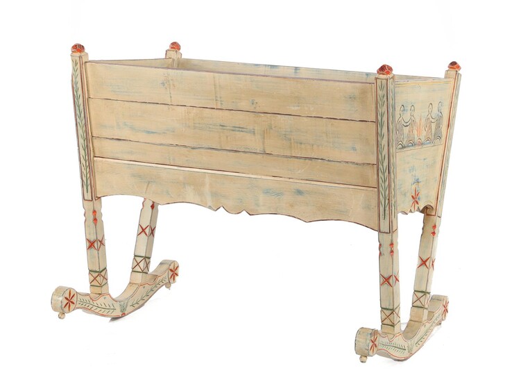 (-), Painted rocking cradle approx. 92 cm high,...