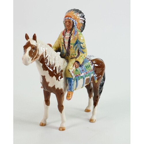 Beswick Indian on skewbald horse 1391