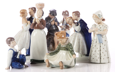 Bing and Grondahl / Royal Copenhagen. Collection of porcelain figurines (8)