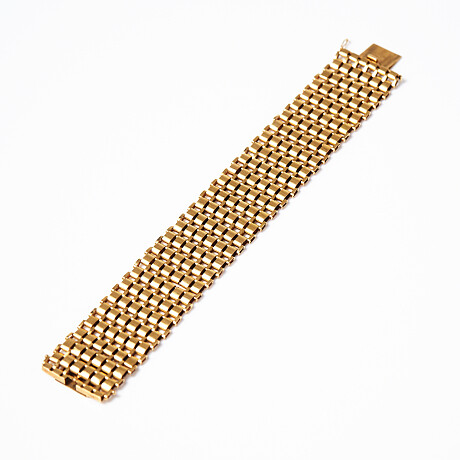 Bracelet 18k gold fantasy link 1940s Armband 18 k guld fantasilänk 1940-tal