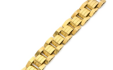 Bracelet à maillons "Tank" en or jaune 18k (750‰) Travail des années 1940-45 Dimensions :...