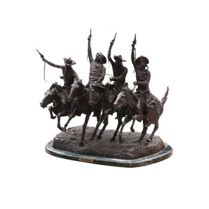 Bronze Sculpture After Frederick Remington "Coming Through the Rye"