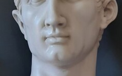 Bust, Augustus - 56.5 cm (1) - Marble - Late 20th century