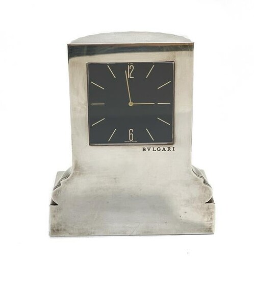 Bvlgari Sterling Silver Column Clock