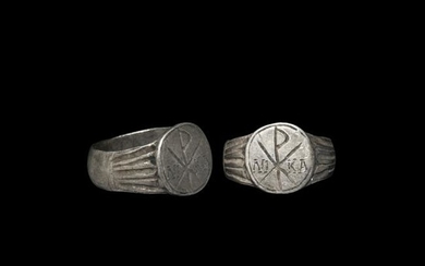 Byzantine Silver Ring with Chi-Rho