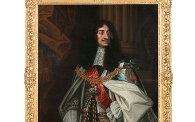CERCLE DE SIR PETER LELY (BRITANNIQUE, 1618-1680) Portrait de Charles II, de trois quarts, portant...