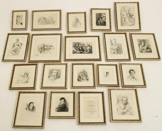 COLLECTION OF 19 ANTIQUE ETCHINGS PRESENTED TO THE DUKE