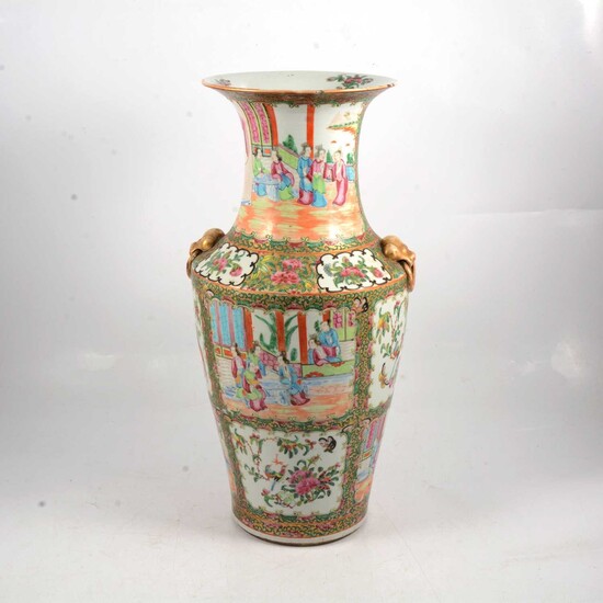 Cantonese porcelain floor vase.