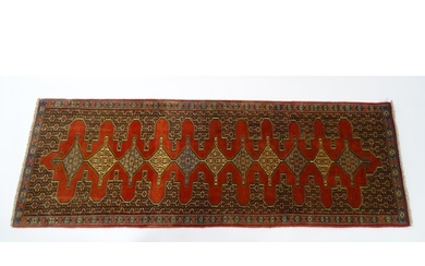 Carpet / Rug : A North West Persian Senneh runner with a red...