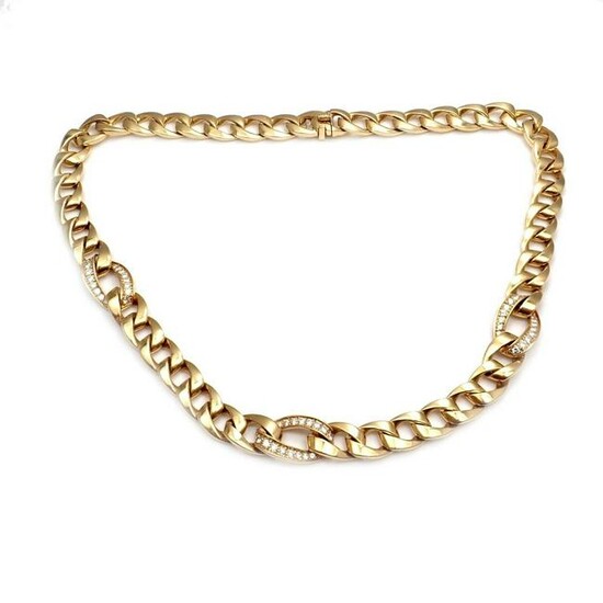 Cartier 18k Yellow Gold Diamond Heavy Link Chain