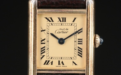 Cartier Must de Cartier Stem Wind Tank Wristwatch