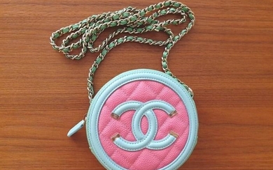 Chanel - Caviar Quilted Round Filigree Crossbody Pink Blue Green Shoulder bag