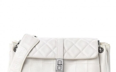 Chanel - Lambskin Quilted Accordion Mademoiselle Flap White Clutch bag