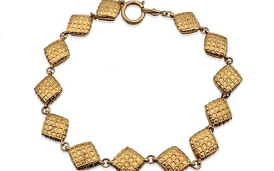 Chanel - Vintage Gold Metal Quilted Collar Collier Necklace - Necklace