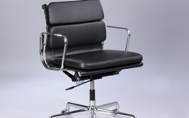 Charles Eames. Soft Pad office chair, model EA-217, 'Full leather', black leather
