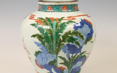 China, a wucai porcelain baluster vase, modern