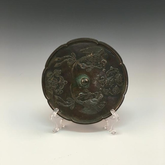 Chinese Bronze 'Bird' Mirror
