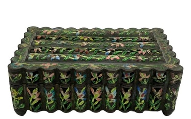 Chinese Enameled Decorated Silver Metal Box